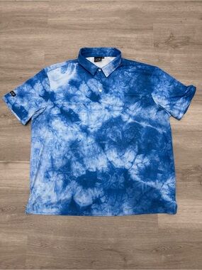 Sunday Swagger 3XL golf polo blue splash tie dye esc